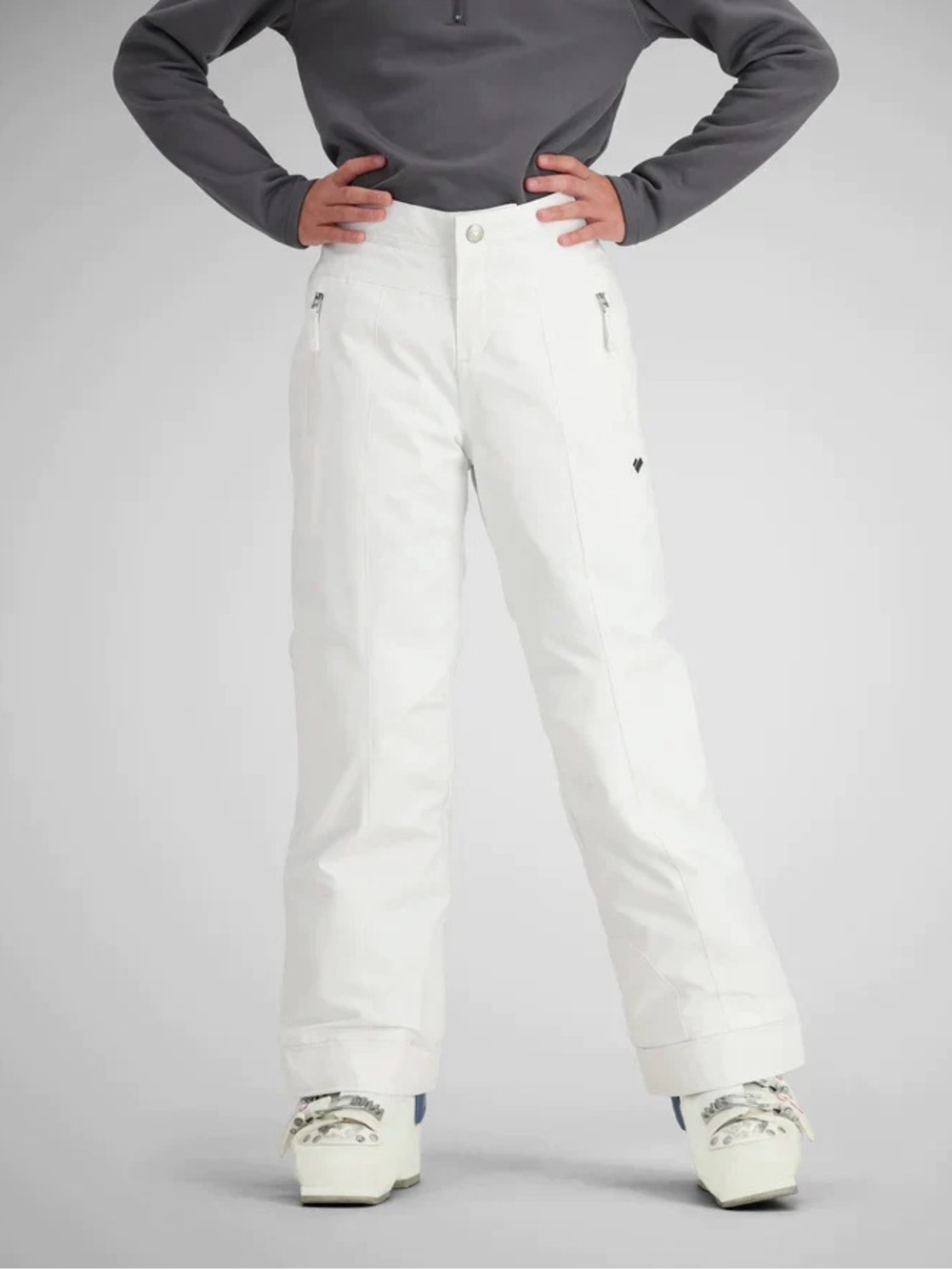 OBERMEYER Brooke Girl Teen White Insulated Ski Snowboard pants sizeYouth 10-12 M